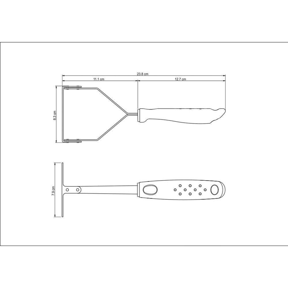Amassador De Batatas E Feijão Utilitá Em Aço Inox Com Cabo De Polipropileno Preto - 2