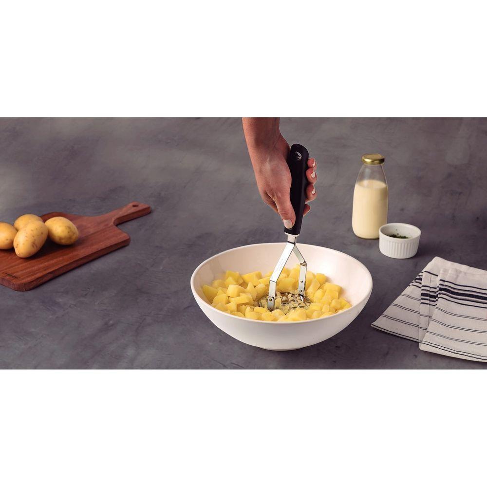 Amassador De Batatas E Feijão Utilitá Em Aço Inox Com Cabo De Polipropileno Preto - 3