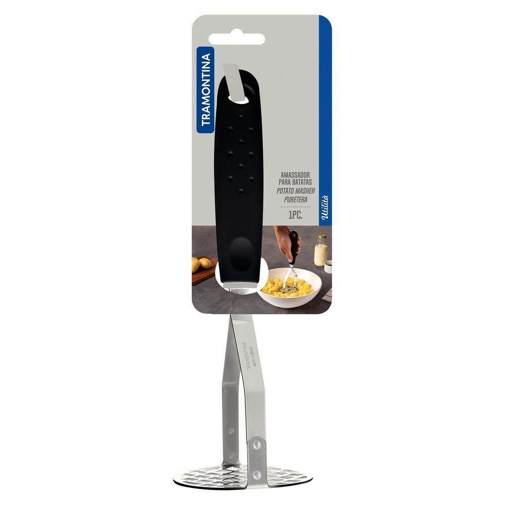 Amassador De Batatas E Feijão Utilitá Em Aço Inox Com Cabo De Polipropileno Preto - 4
