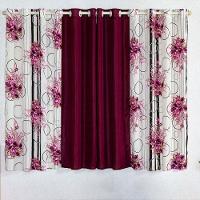 Cortina Isabela Estampada 2m - Floral Vinho. - 1