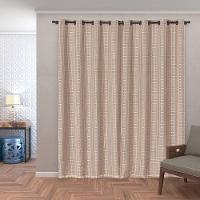 Cortina Blackout Pvc Com Tecido Voil Xadrez 2,80 M X 2,30 M - Avelã. - 1