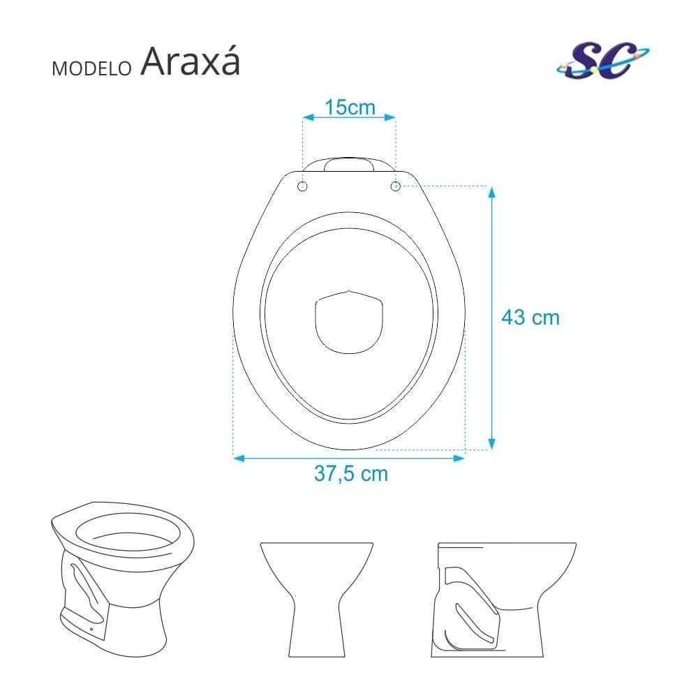 Tampa De Vaso Decorado Golfinhos Araxa Para Bacia Santa Clara 6lpf Universal - 5