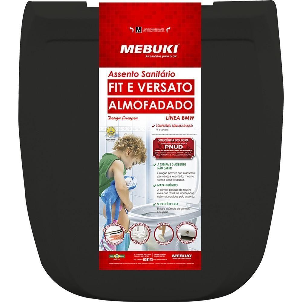 Assento Sanitário Almofadado Linea Fit Preto Mebuki - 1