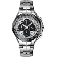 Relógio Esportivo Para Homens De Quartzo Pulseira Em Aço Inoxidavel á Prova água Branco - 1