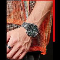 Relógio Esportivo Masculino Em Aço Inoxidável à Prova D'água Com Display Duplo Verde - 3