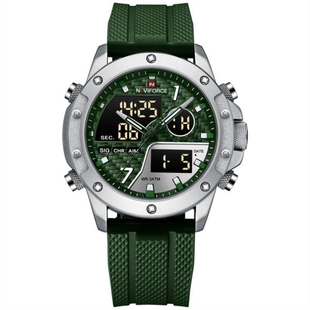 Relógio Digital Led Impermeável Masculino Multifuncional Esportivo Verde - 1