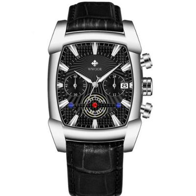 Relógio De Pulso Masculino Toneau Design Esportivo De Quartzo Preto