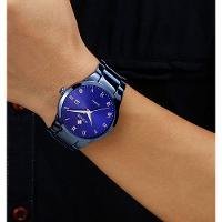 Relógio De Quartzo Masculino Com Data Automática Em Aço Inoxidavel Casual Azul - 3