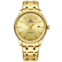 Relógio De Quartzo Masculino Pulseira De Aço Inoxidável Resistente à água Dourado - 1