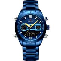 Relógio Impermeável Digital Masculino Esportivo Duplo Display Azul - 1