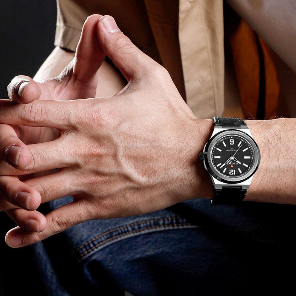 Relógio De Pulso De Quartzo Masculino Design Esportivo Impermeável Preto - 5