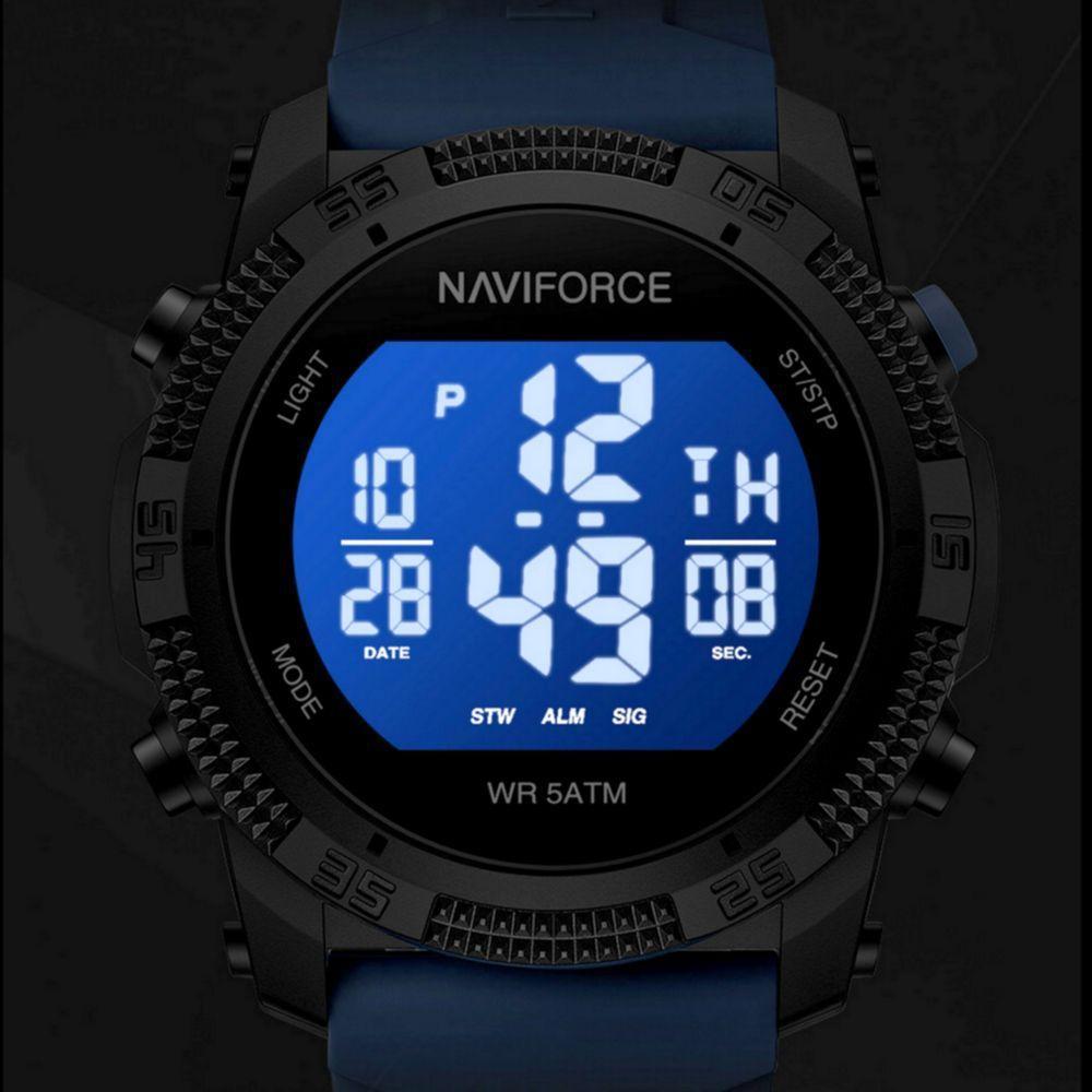 Relógio Esportivo Digital Impermeável Pulseira De Silicone Casual Azul - 2