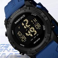 Relógio Esportivo Digital Impermeável Pulseira De Silicone Casual Azul
