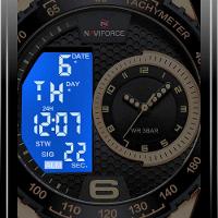 Relógio De Quartzo Masculino Design Esportivo Display Lcd Luminoso Impermeável Marrom - 6