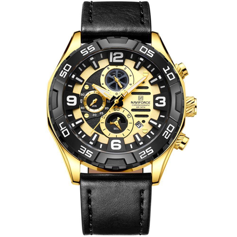 Relógio Masculino Esportivo Quartzo Casual A Prova D´agua Dourado - 1