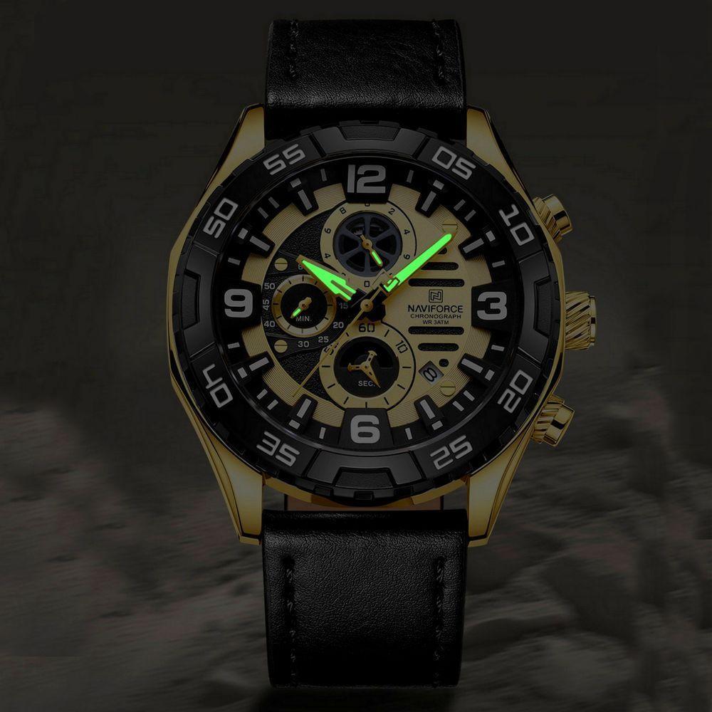 Relógio Masculino Esportivo Quartzo Casual A Prova D´agua Dourado - 2