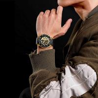 Relógio Masculino Esportivo Quartzo Casual A Prova D´agua Dourado - 6