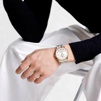 Relógio De Quartzo Masculino Pulseira De Aço Inoxidável Resistente à água Rose