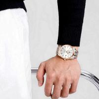 Relógio De Quartzo Masculino Pulseira De Aço Inoxidável Resistente à água Rose - 5