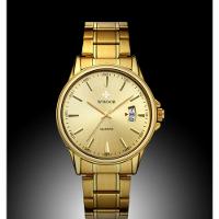 Relógio Masculino Quartzo Dourado Em Aço Inoxidável á Prova D´agua Dourado - 5