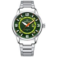 Relógio De Pulso Masculino De Quartzo Em Aço Inoxidável Impermeável Verde - 1