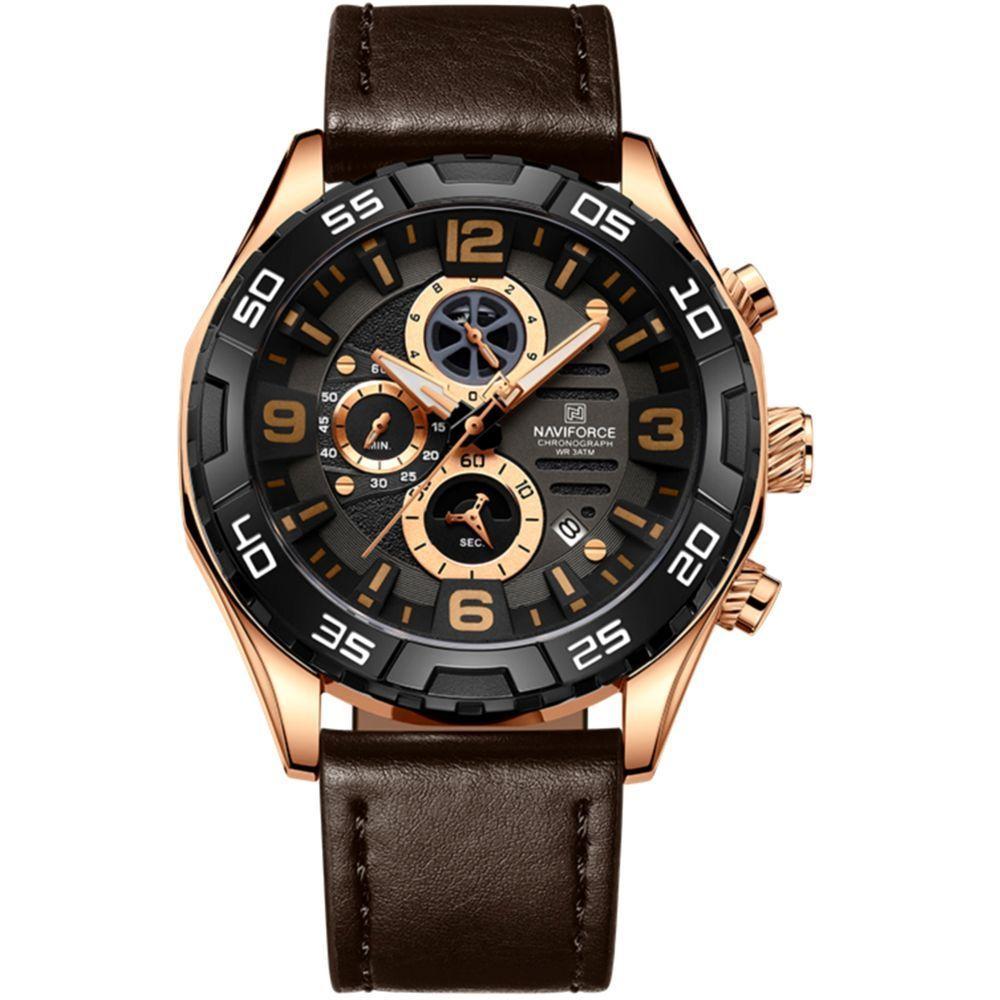 Relógio Masculino Esportivo Quartzo Casual A Prova D´agua Marrom - 1