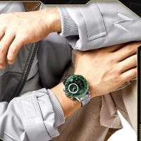 Relógio De Masculino Em Aço Inoxidavel Luminoso Display Lcd Design Esportivo Verde - 2