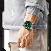 Relógio De Masculino Em Aço Inoxidavel Luminoso Display Lcd Design Esportivo Verde - 5