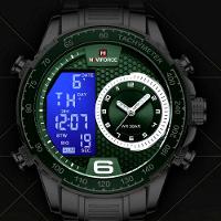 Relógio De Masculino Em Aço Inoxidavel Luminoso Display Lcd Design Esportivo Verde - 7
