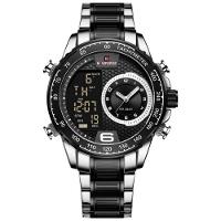 Relógio De Masculino Em Aço Inoxidavel Luminoso Display Lcd Design Esportivo Prata - 1