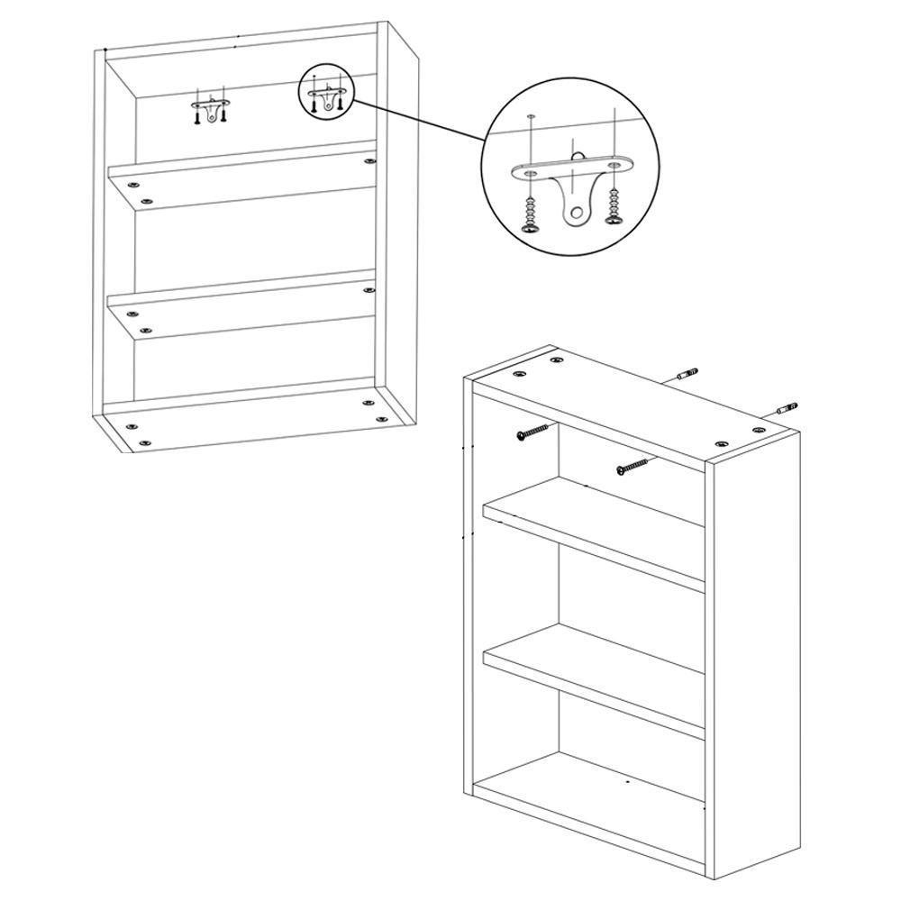 Gabinete E Armario Com Espelho Para Banheiro B95 Branco Montana Novam Branco Montana - 5