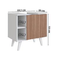 Gabinete E Armario Com Espelho Para Banheiro B95 Branco Montana Novam Branco Montana - 1