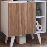 Gabinete E Armario Com Espelho Para Banheiro B95 Branco Montana Novam Branco Montana - 7