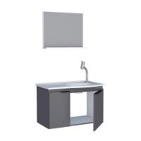 Kit De Banheiro Com Espelho Baku Cinza - 2