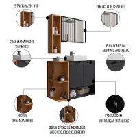 Gabinete De Banheiro Com Cuba E Espelheira Lizzi B02 Preto Fosco-naturalle - 5