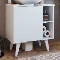 Gabinete Para Banheiro 01 Porta E 4 Nichos B86 Branco Novam Branco - 5