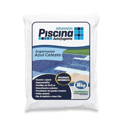 Argamassa Piscina Aut. Impermeável Cor Azul Celeste 18kg