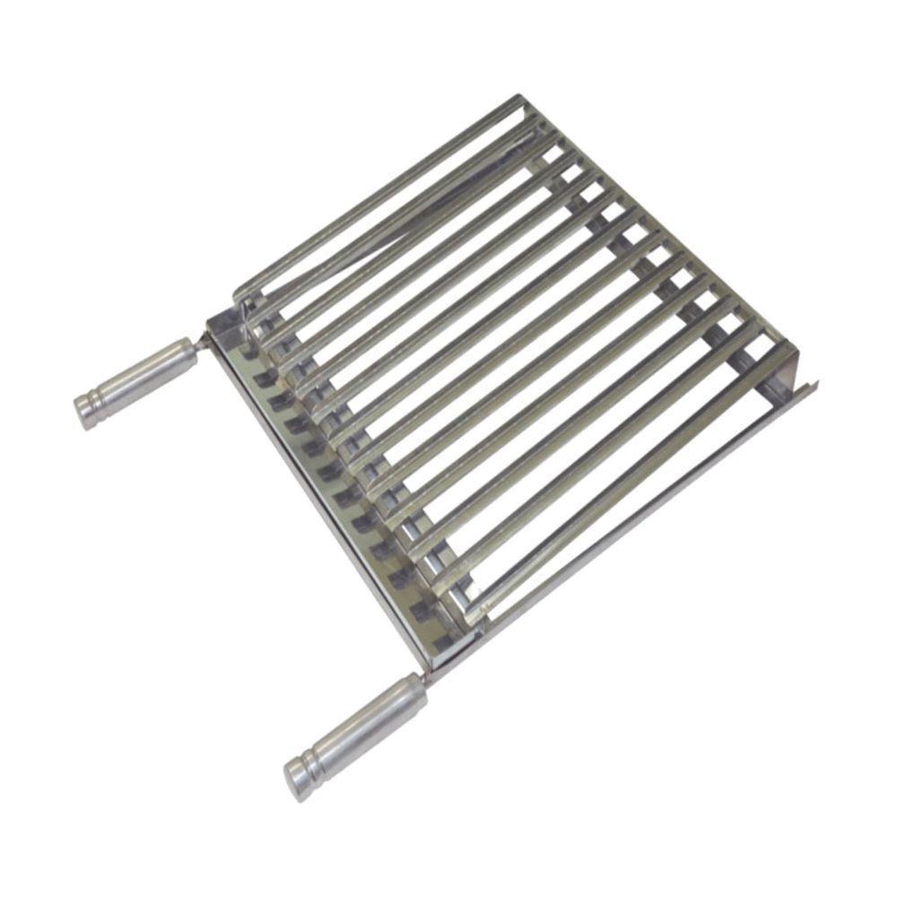Grelha Parrilha Argentina Aço Inox Com Caixa Gordura 50x50cm - 1