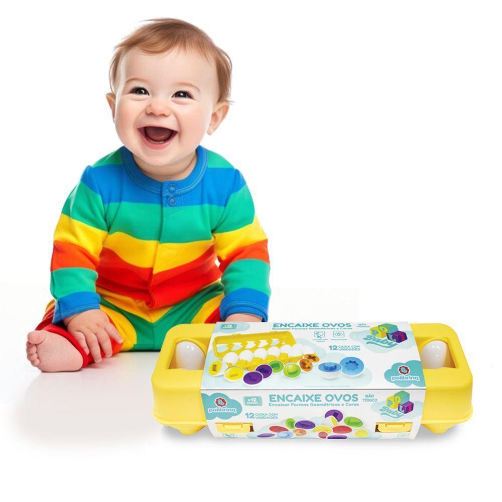 Brinquedo Educativo Ovos De Encaixar Geométricos Com Caixa - 4