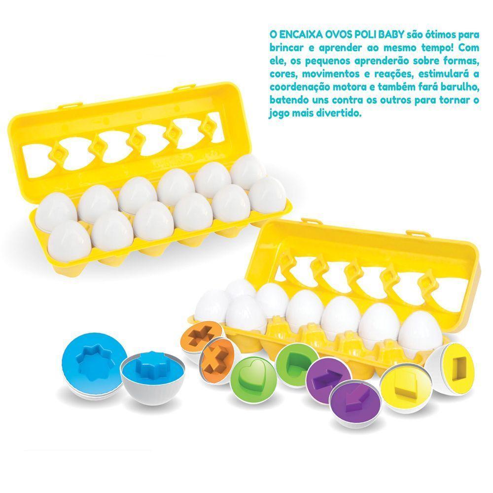 Brinquedo Educativo Ovos De Encaixar Geométricos Com Caixa - 5