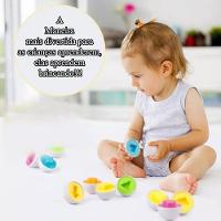 Brinquedo Educativo Ovos De Encaixar Geométricos Com Caixa - 2