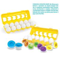 Brinquedo Educativo Ovos De Encaixar Geométricos Com Caixa - 5