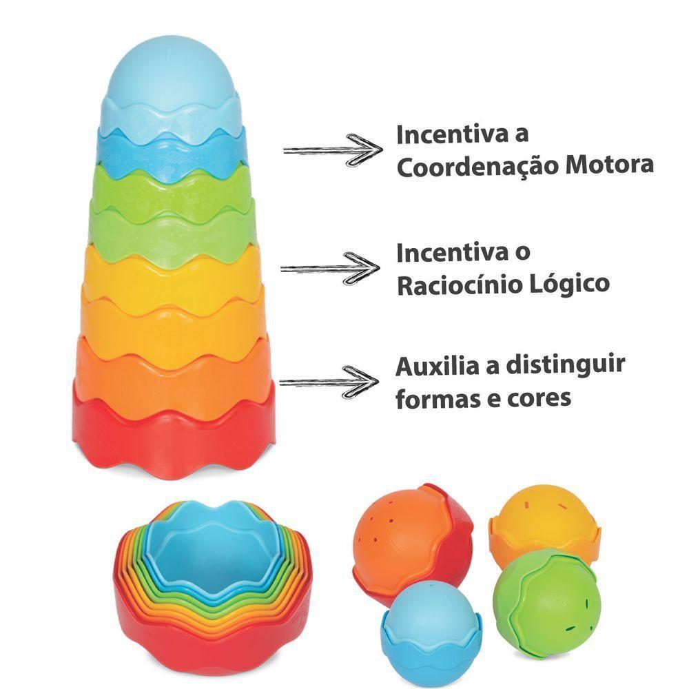 Brinquedo Para Bebês + 6 Meses Torre De Empilhar Didático - 6