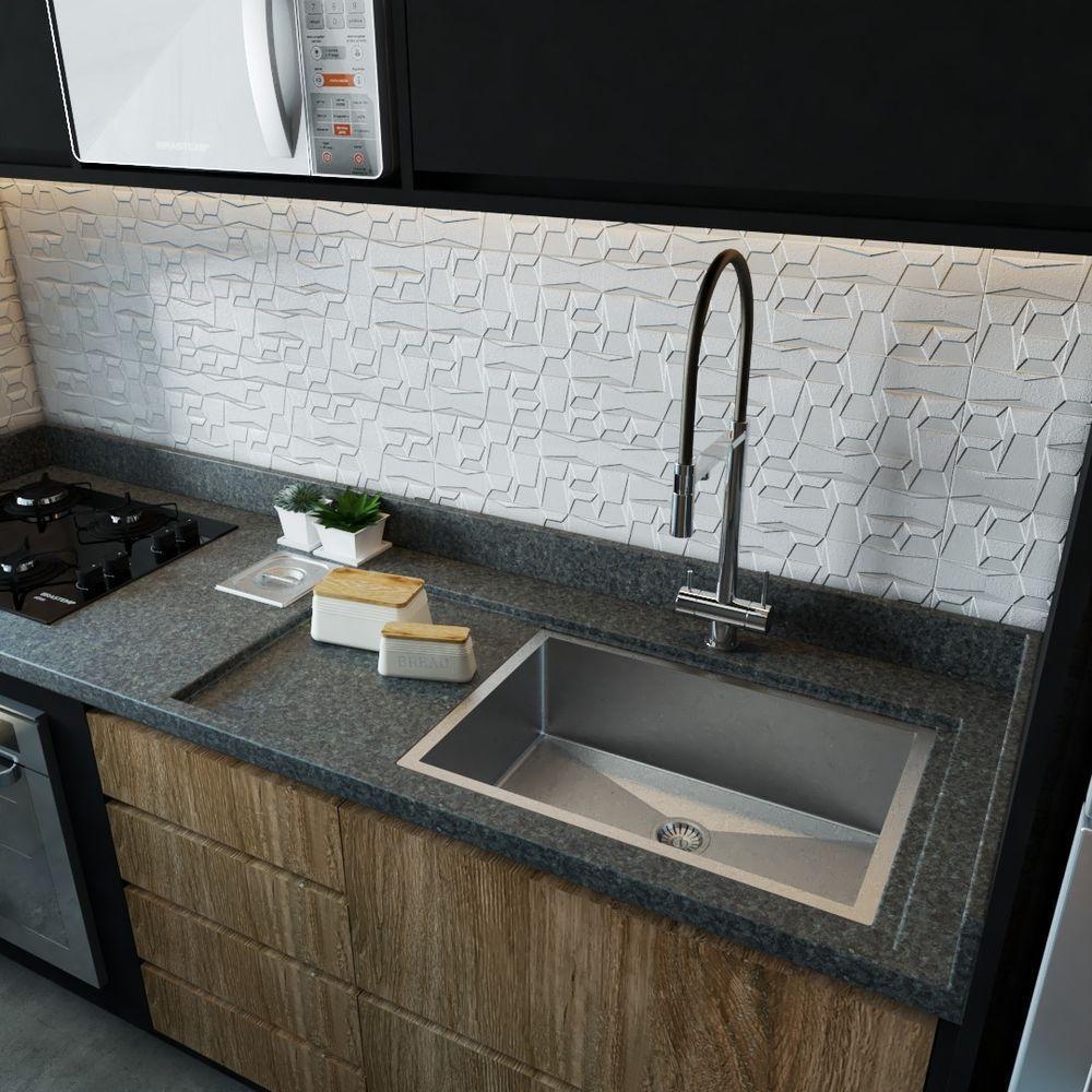 Cuba De Inox 60X40 Pia Embutida C/ Escorredor - 3