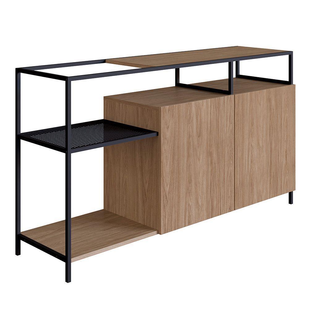 Buffet Bar Dinâmico New Hanover E Preto 135 Cm - D'rossi - 1