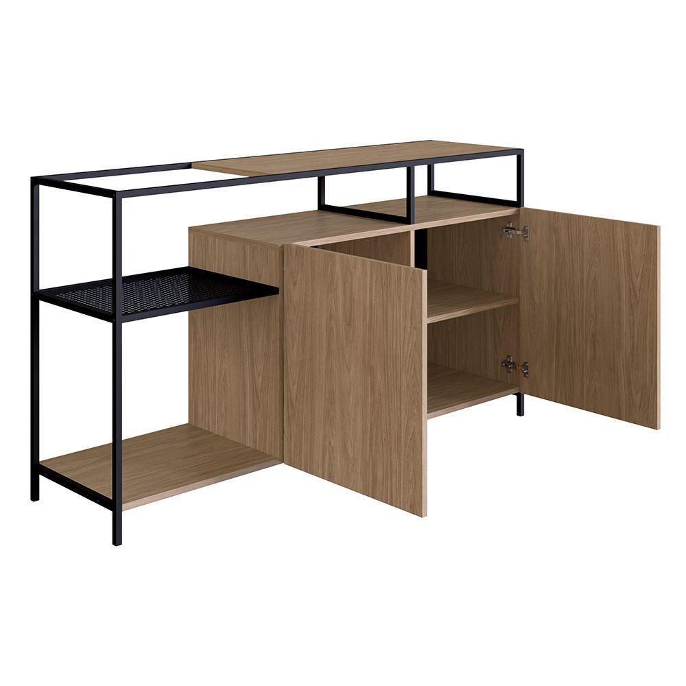 Buffet Bar Dinâmico New Hanover E Preto 135 Cm - D'rossi - 4