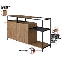 Buffet Bar Dinâmico New Hanover E Preto 135 Cm - D'rossi - 3