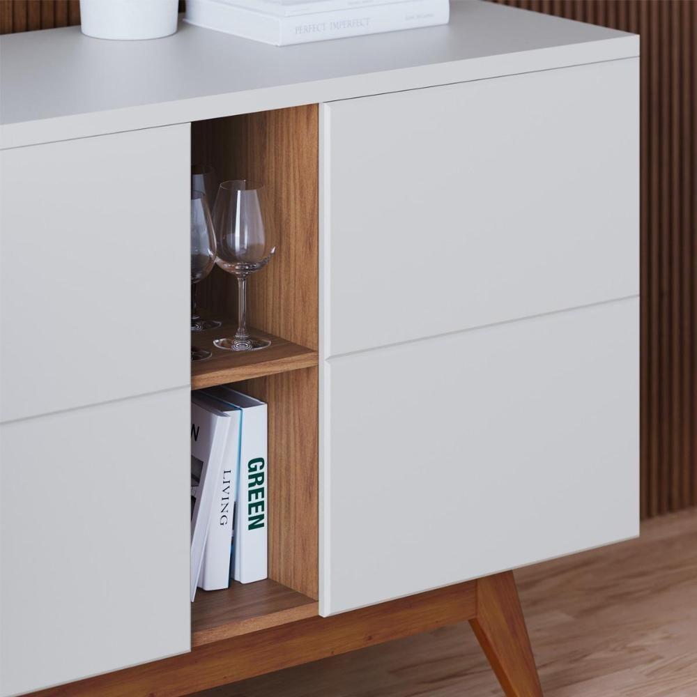 Buffet 3 Portas Detalhadas Noronha Off White Matte Freijó Colibri - 2