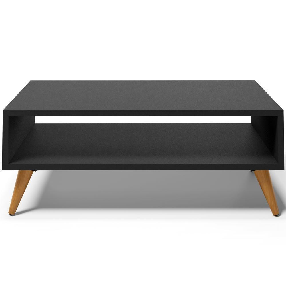 Kit Aparador Com Mesa De Centro Mônaco Pés Palito L03 Preto - 7