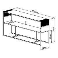 Aparador Com Nicho New Hanover E Preto 160 Cm - D'rossi - 2